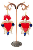 Orecchini cuori sacri con cristalli