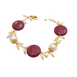 Bracciale con agate e perle naturali, vari colori