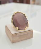 Anello in ottone dorato con occhio di gatto