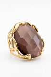 Anello in ottone dorato con occhio di gatto