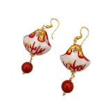 Orecchini con coffa siciliana in ceramica