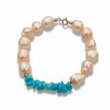 Bracciale con perle e turchese