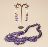 Set orecchini e collana in ametista