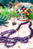 Set orecchini e collana in ametista