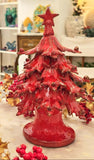 Albero di Natale con stella in ceramica h 25 cm