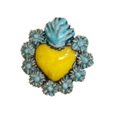 Cuore sacro in ceramica, ex voto vari colori