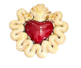 Cuore sacro in ceramica, ex voto vari colori