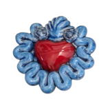 Cuore sacro in ceramica, ex voto vari colori