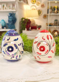 Uova pasquali in Ceramica madreperlati, decori floreali, 3 misure