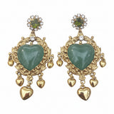 Orecchini cuori sacri in verde
