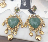Orecchini cuori sacri in verde