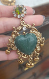 Orecchini cuori sacri in verde