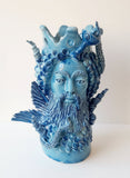 Colapesce, scultura in ceramica artigianale h cm 43