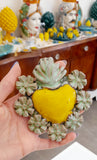 Cuore sacro in ceramica, ex voto vari colori