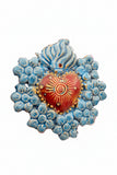 Cuore sacro in ceramica, ex voto vari colori