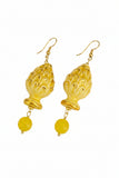 Orecchini pigna in ceramica con smalto oro
