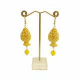 Orecchini pigna in ceramica con smalto oro