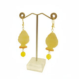 Orecchini pigna in ceramica con smalto oro
