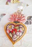 Collana con cuore sacro in ceramica e agata striata