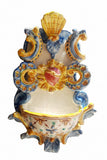 Acquasantiera forgiata a mano in ceramica di Caltagirone