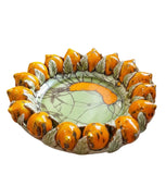 Centrotavola con limoni colore arancione e verde sfumato, diametro 34 cm