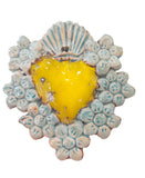 Cuore sacro in ceramica, ex voto vari colori