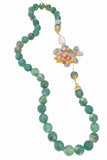 Collana verde con pesce in ceramica