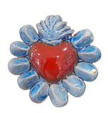 Cuore sacro in ceramica, ex voto vari colori