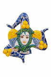 Trinacria da muro in ceramica di Caltagirone. Cm 30