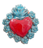 Cuore sacro in ceramica, ex voto vari colori