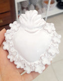 Cuore sacro in ceramica, ex voto vari colori