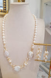 Set collana e orecchini con perle naturali