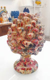 Pigna  puntinata rosso e verde h 15 cm