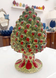 Pigna puntinata rosso e verde h 22-23 cm