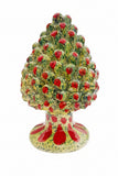 Pigna puntinata rosso e verde h 22-23 cm