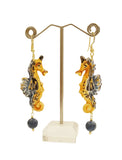 Orecchini cavallucci marini in ceramica, vari colori