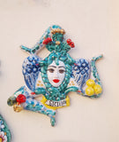 Trinacria da muro in ceramica di Caltagirone. Cm 30