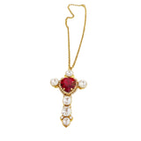 Collana croce e cuore sacro con cristalli