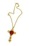Collana croce e cuore sacro con cristalli