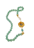 Collana con fiore in ceramica e agata