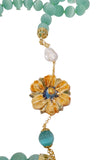Collana con fiore in ceramica e agata