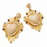 Orecchini con cuore sacro crema