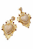 Orecchini con cuore sacro crema