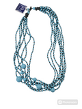 Collana torsion in pasta di turchese ed ematite