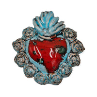 Cuore sacro in ceramica, ex voto vari colori