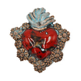 Cuore sacro in ceramica, ex voto vari colori