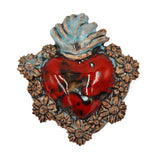 Cuore sacro in ceramica, ex voto vari colori