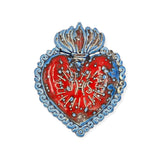 Ex Voto Cuore Sacro in ceramica artigianale, cm 17 x 15