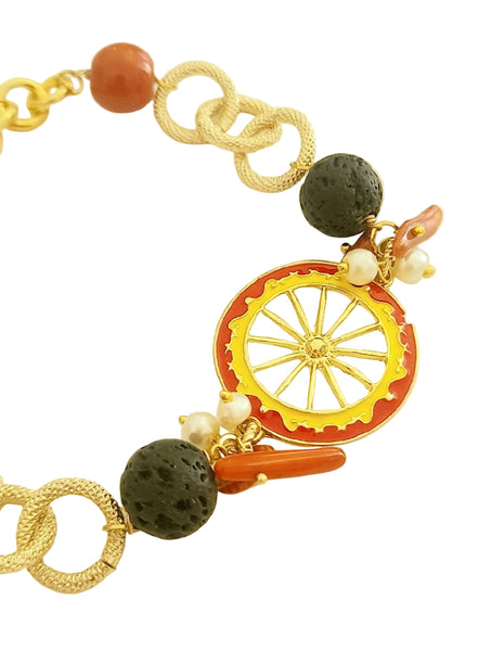 Bracciale con ruota di carretto