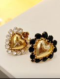 Anello cuore sacro ex voto con cristalli, di vari colori